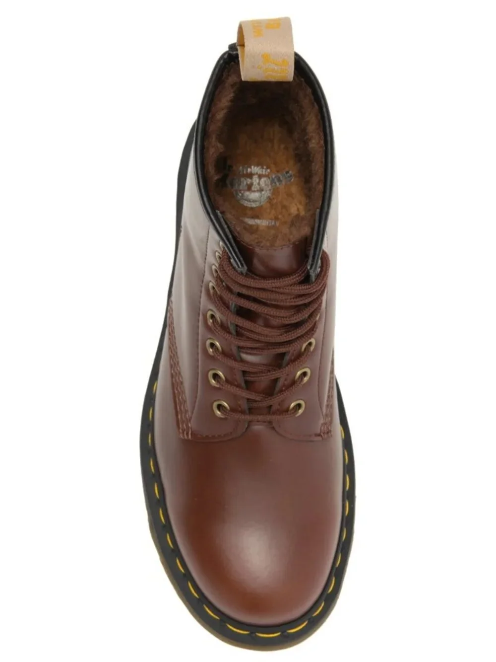 Dr. Martens 1460 Vegan Leather Faux Fur Lined Ankle Boots US Womens 11 / Mens 10